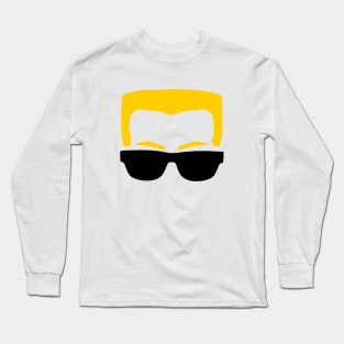 Duke Nukem Blonde Hair Glasses Face Silhouette Long Sleeve T-Shirt